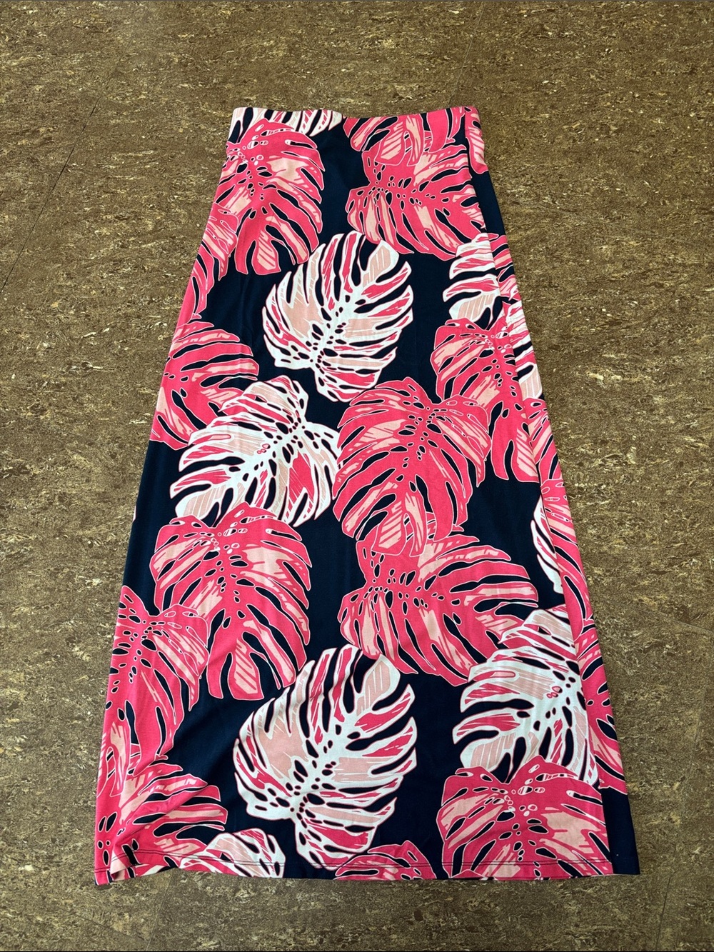 Tommy Bahama Navy & Pink Tropical Maxi Skirt